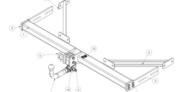 Hak holowniczy odpinany AL-KO do kampera - Fiat Ducato / Mercedes Sprinter, rama 1289 mm