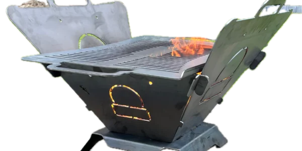 MasterBBQ #1 - składane palenisko ogrodowe z rusztem - grill i ognisko 2w1