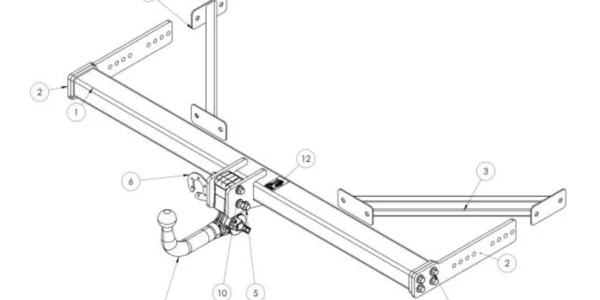 Hak holowniczy odpinany AL-KO do kampera - Fiat Ducato / Mercedes Sprinter, rama 1289 mm