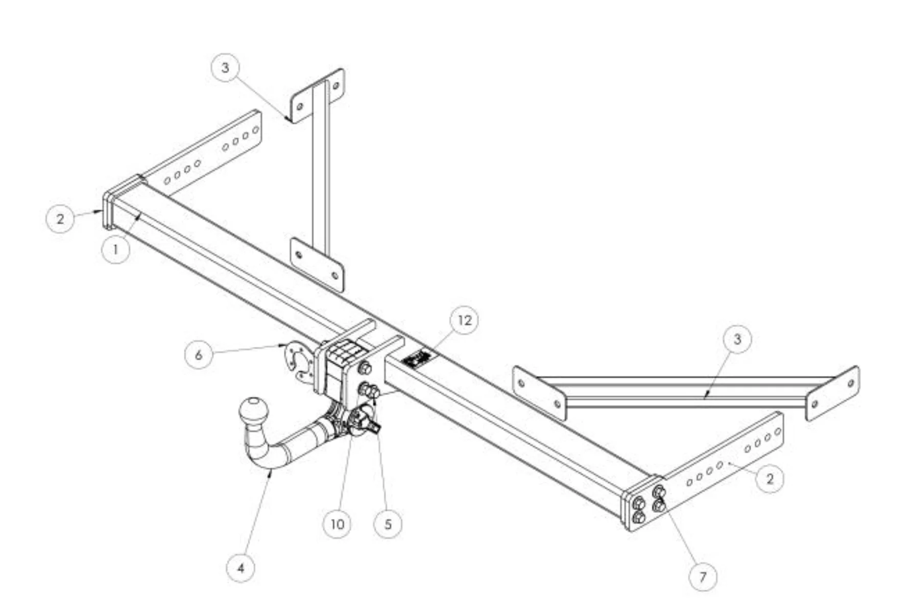 Hak holowniczy odpinany AL-KO do kampera - Fiat Ducato / Mercedes Sprinter, rama 1289 mm