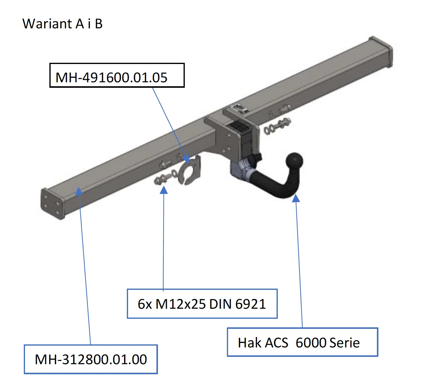 Odpinany hak holowniczy do kampera Fiat Ducato - rama AL-KO 1289 mm - MasterHAK 312807 - obrazek 5